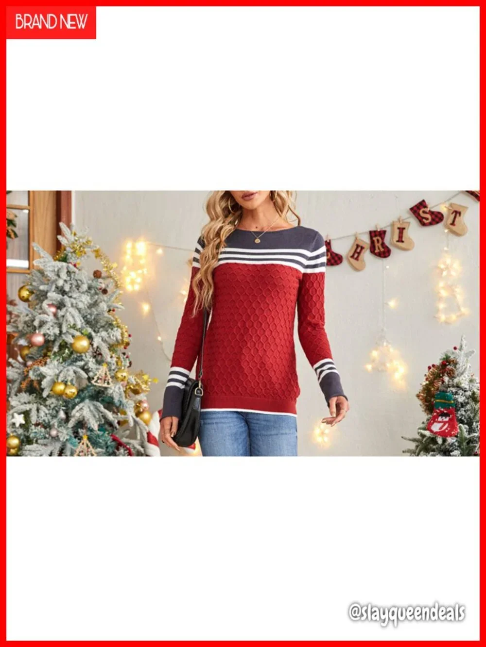 Colorblock Striped Lightweight Crewneck Pullover Sweater